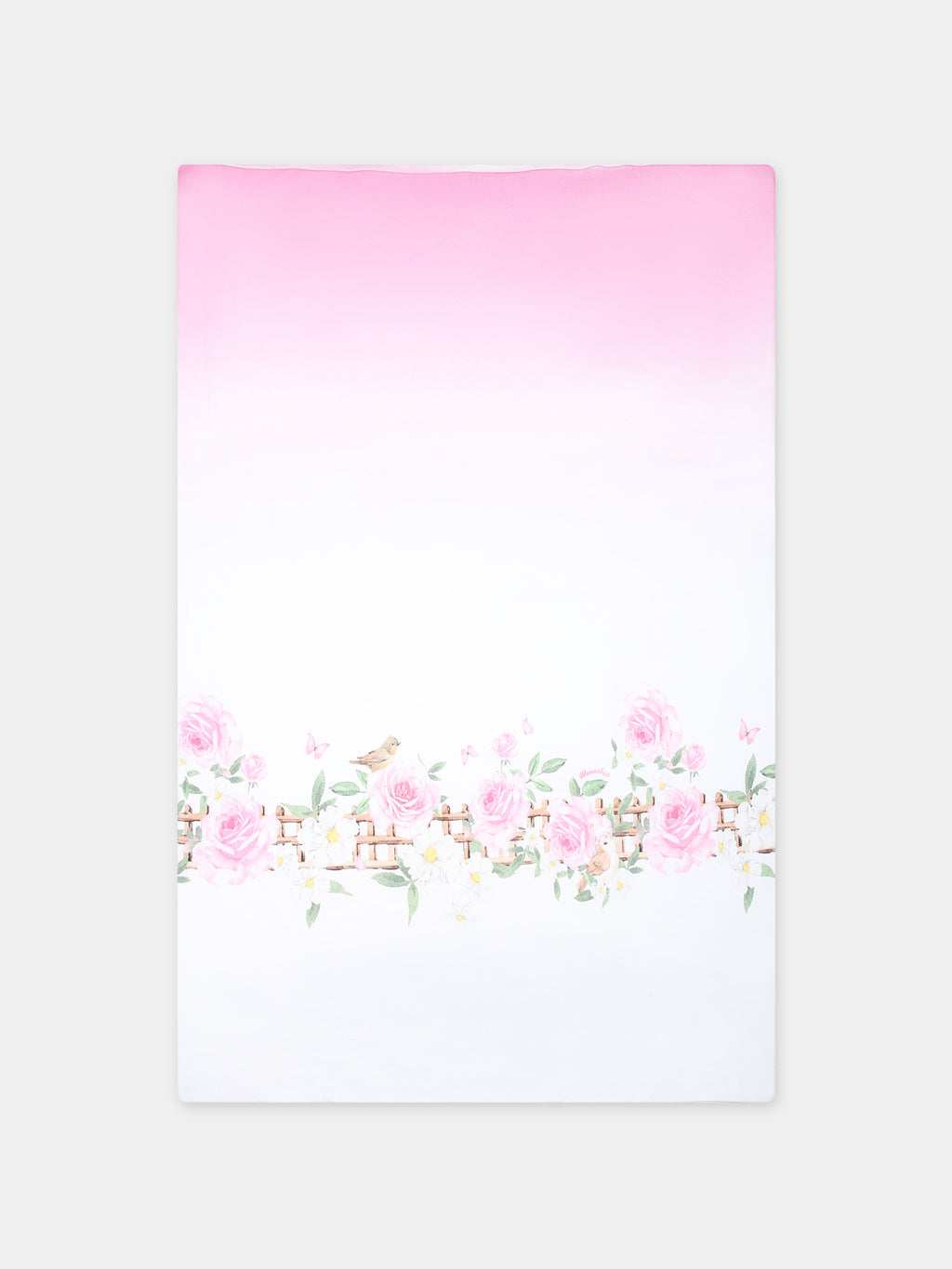 Coperta bianca per neonata con stampa fiori